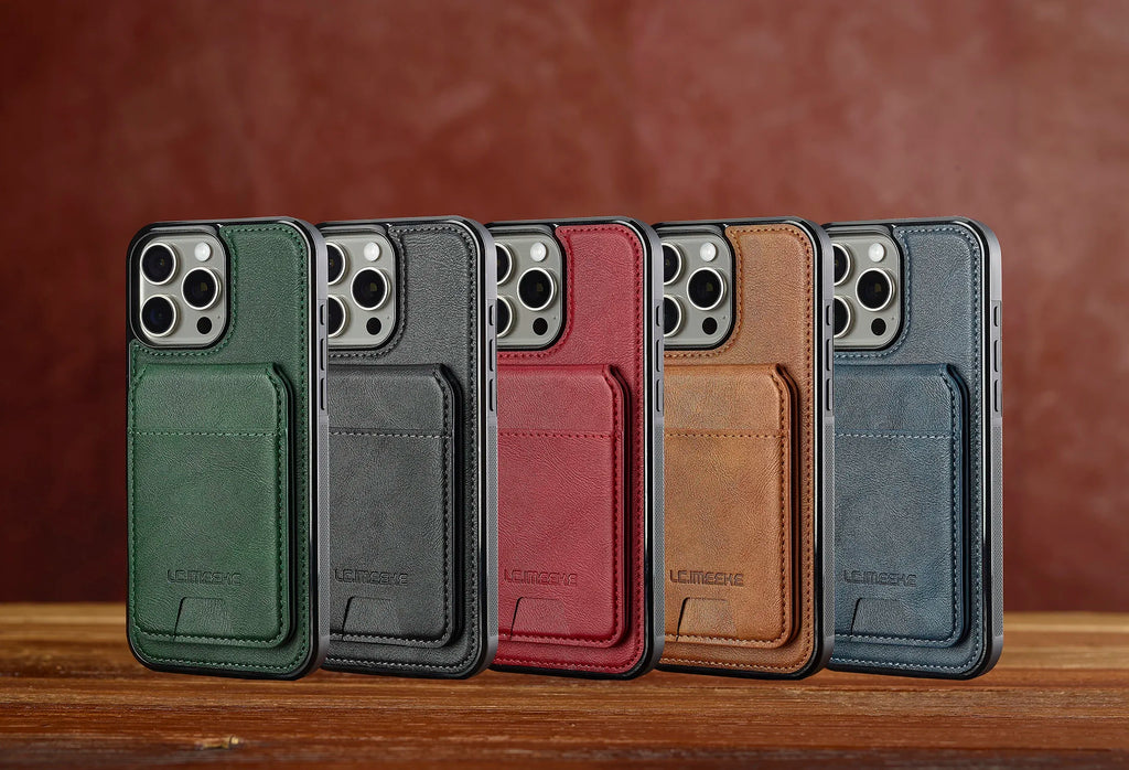 SwiftFold™ 2-in-1 Magnetic Wallet Case – Premium Vegan Leather & Shockproof Protection