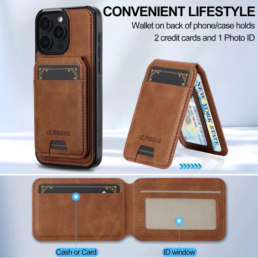 SwiftFold™ 2-in-1 Magnetic Wallet Case – Premium Vegan Leather & Shockproof Protection