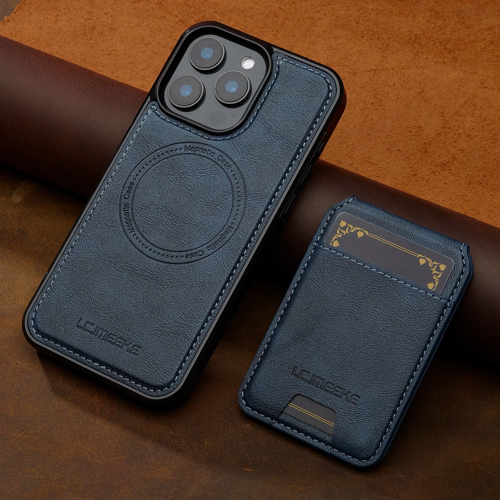 SwiftFold™ 2-in-1 Magnetic Wallet Case – Premium Vegan Leather & Shockproof Protection