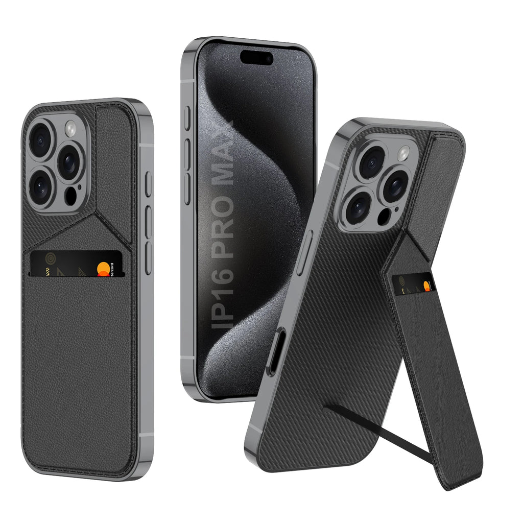 Premium Business Organizer Card Case Holder For Apple Iphone 16 Promax All-Inclusive Fine Hole High-End Leather Case AD11253