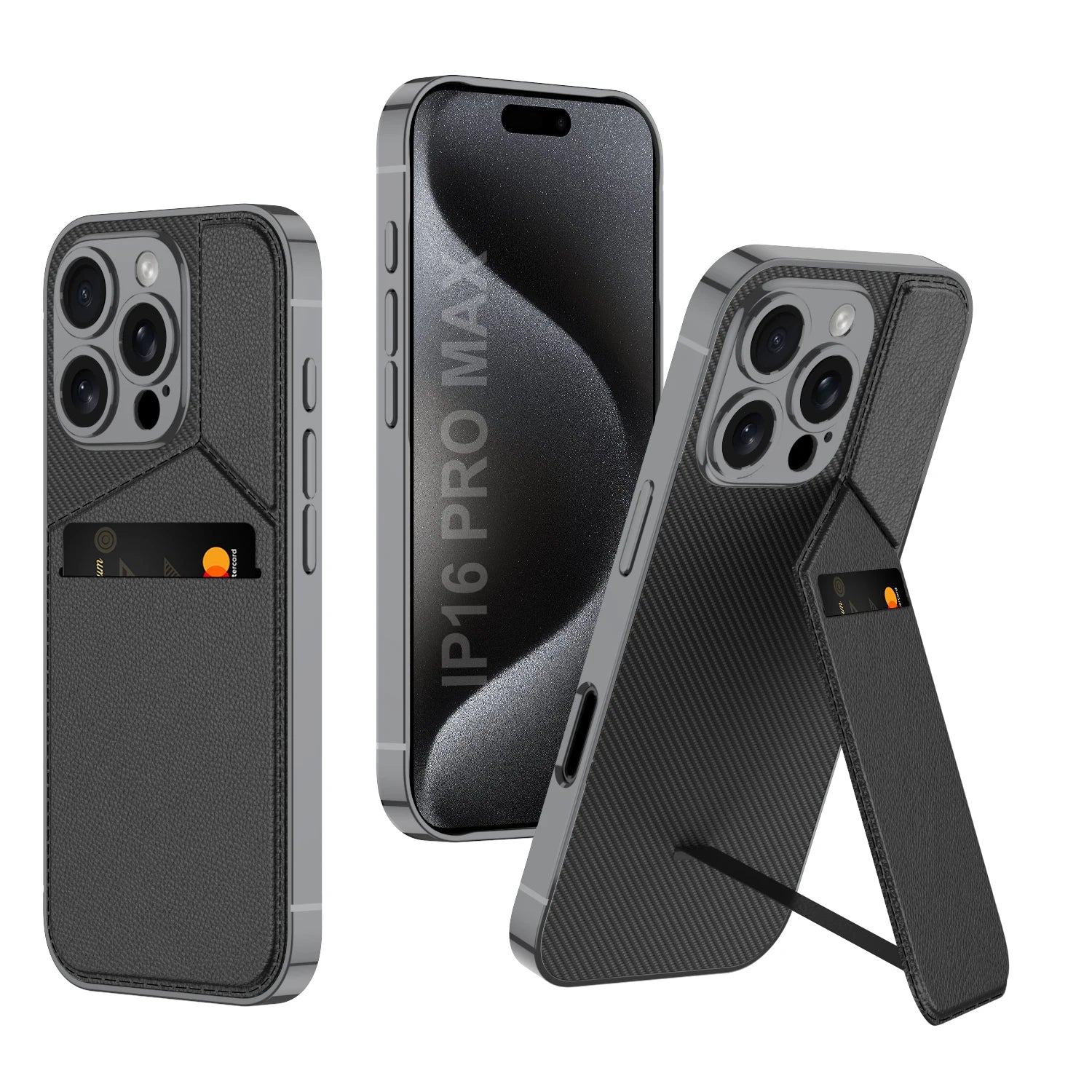 Premium Business Organizer Card Case Holder For Apple Iphone 16 Promax All-Inclusive Fine Hole High-End Leather Case AD11253