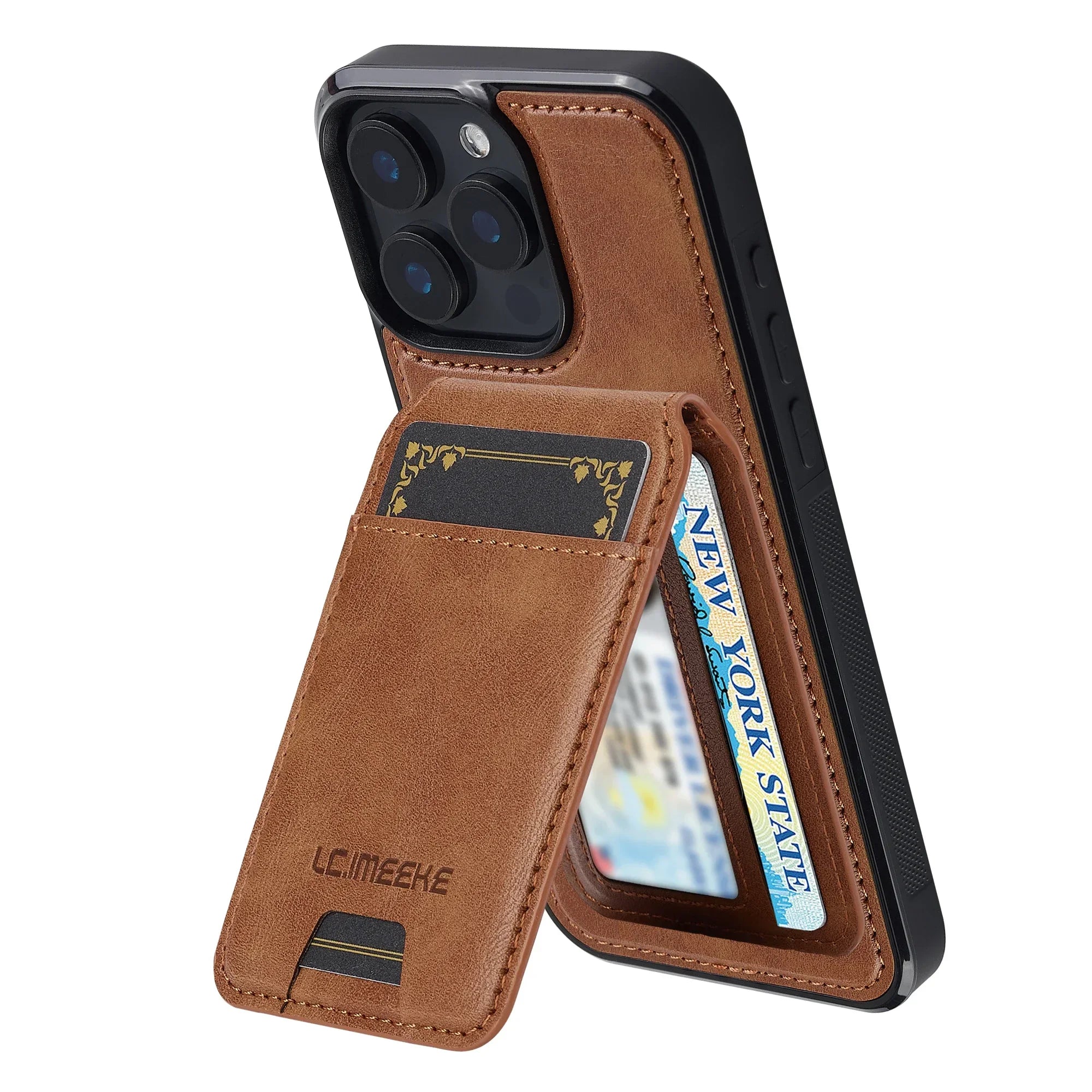 SwiftFold™ 2-in-1 Magnetic Wallet Case – Premium Vegan Leather & Shockproof Protection