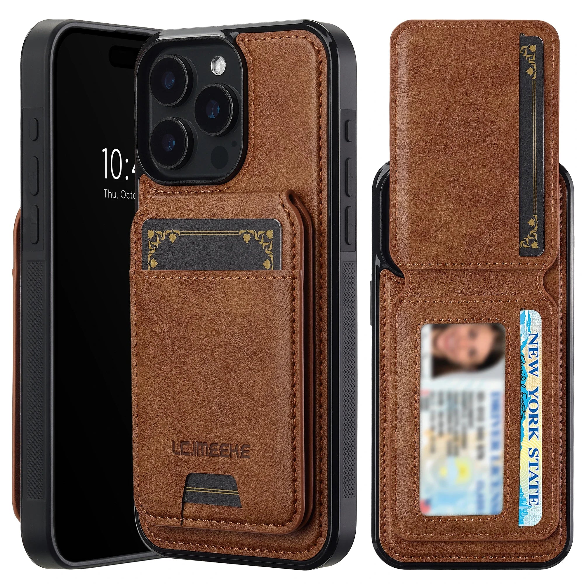 SwiftFold™ 2-in-1 Magnetic Wallet Case – Premium Vegan Leather & Shockproof Protection