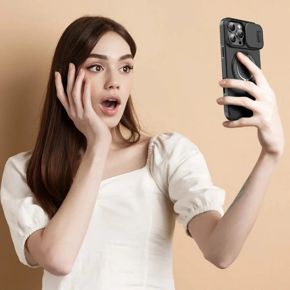 SwiftFold™ LensGuard – Sleek Matte Case with Integrated Camera Slider