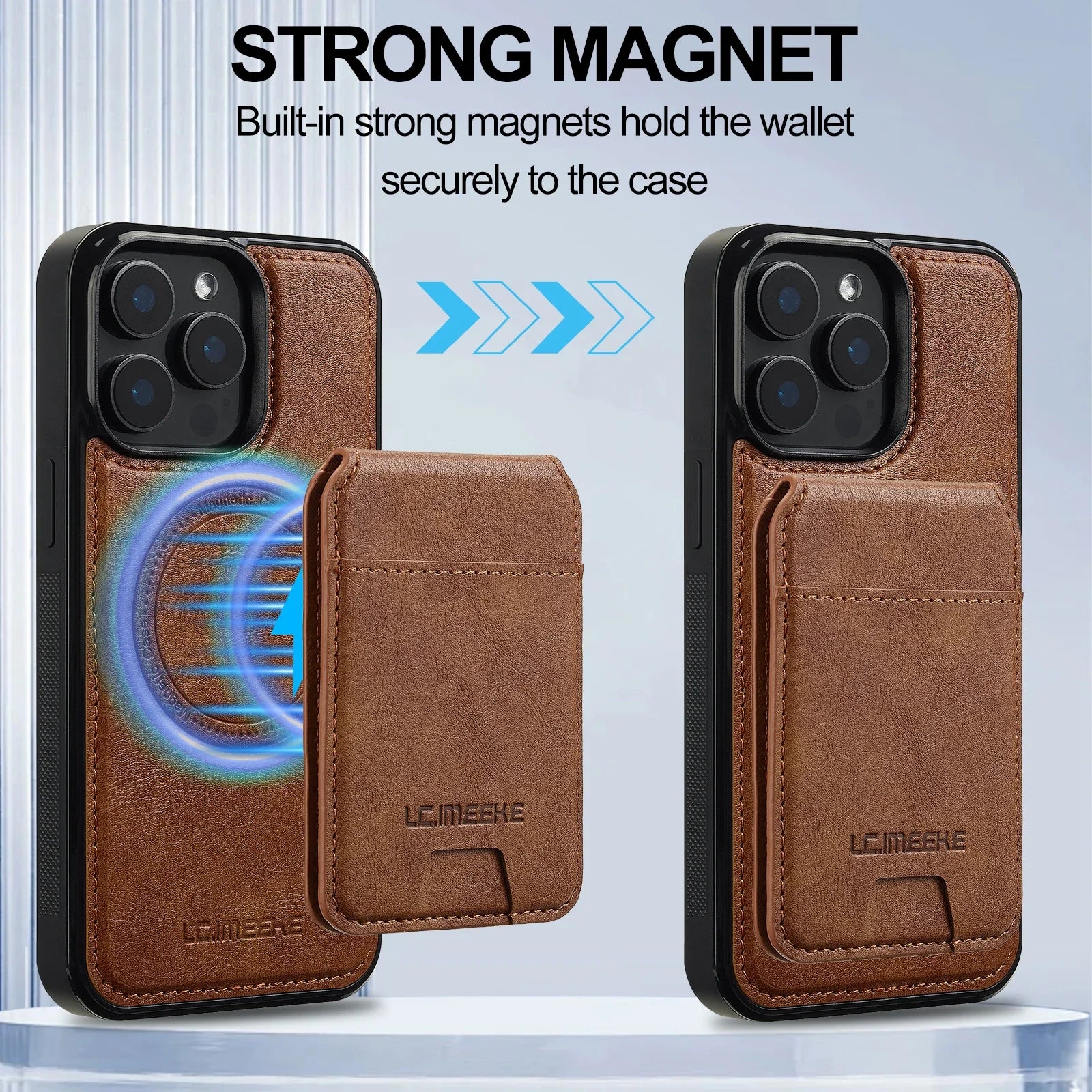 SwiftFold™ 2-in-1 Magnetic Wallet Case – Premium Vegan Leather & Shockproof Protection