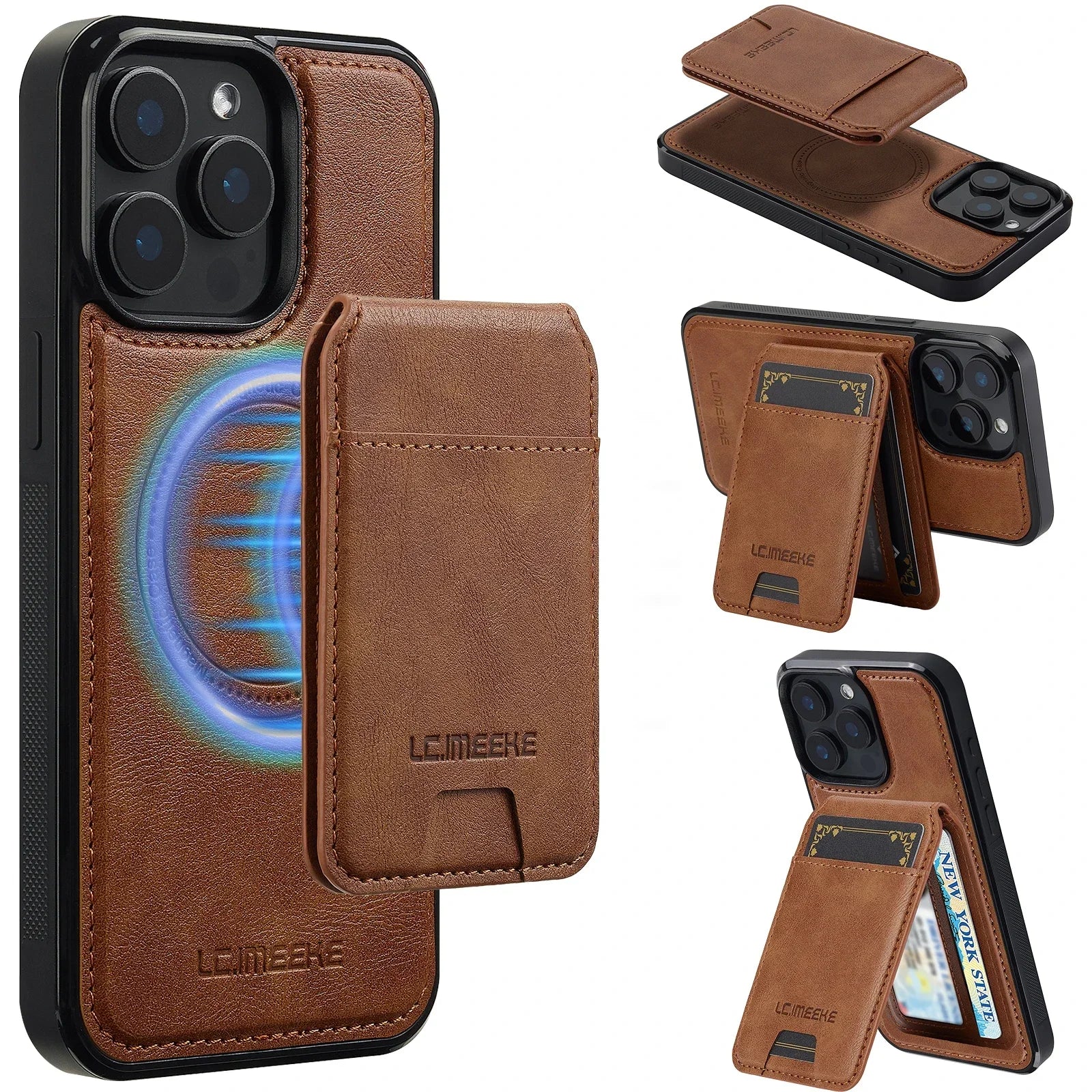 SwiftFold™ 2-in-1 Magnetic Wallet Case – Premium Vegan Leather & Shockproof Protection