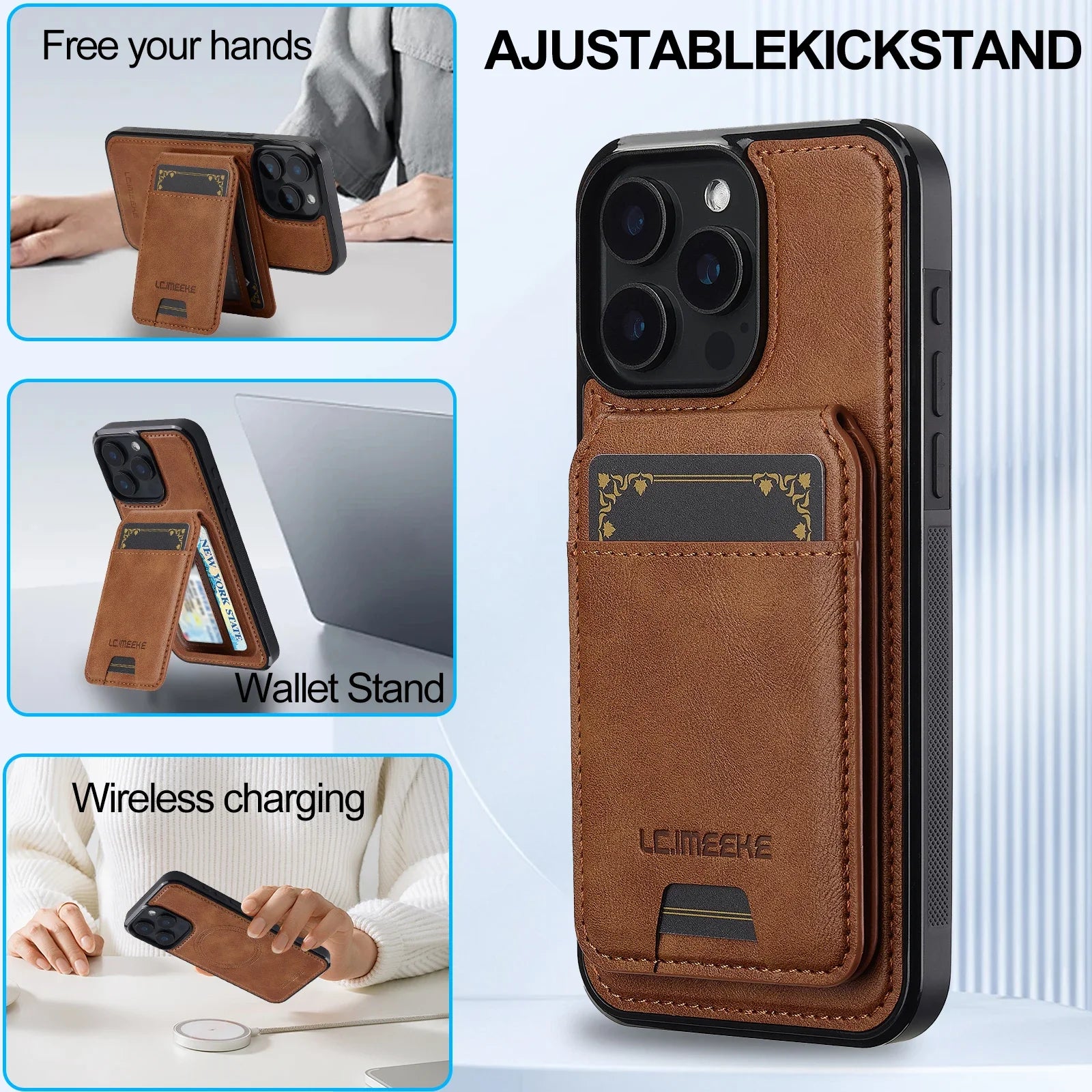 SwiftFold™ 2-in-1 Magnetic Wallet Case – Premium Vegan Leather & Shockproof Protection