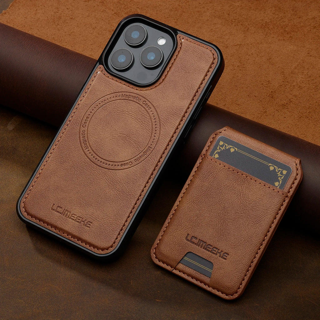 SwiftFold™ 2-in-1 Magnetic Wallet Case – Premium Vegan Leather & Shockproof Protection